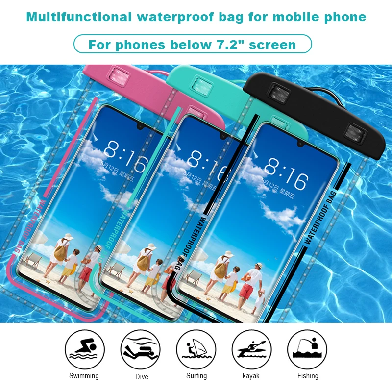 

Universal Universal Waterproof Bags for Phones Swimming Touchscreen Convenient Lightweight Transparency Mobile Phone
