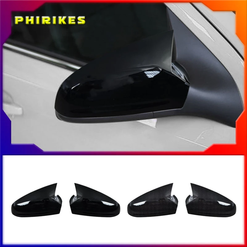 

For Opel Astra J 2 Pieces ABS Plastic Bat Wing Mirror Covers Caps Rearview Mirror Case Cover Gloss Black Car Accessories