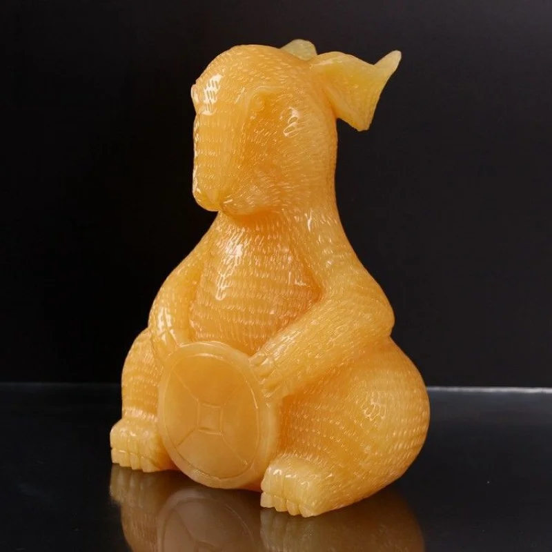 Натуральный желтый нефрит со знаками Зодиака корова украшения Walstreet счастливая