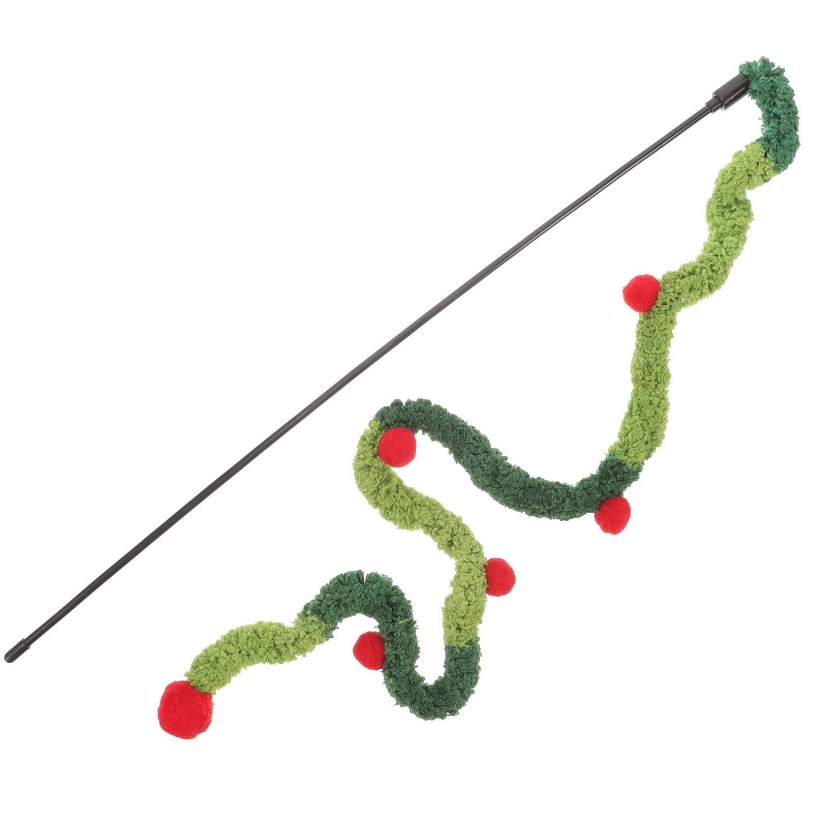 

Cat Tease Stick Christmas Themed Kitten Teasing Toy Plush Cat Teaser Wand