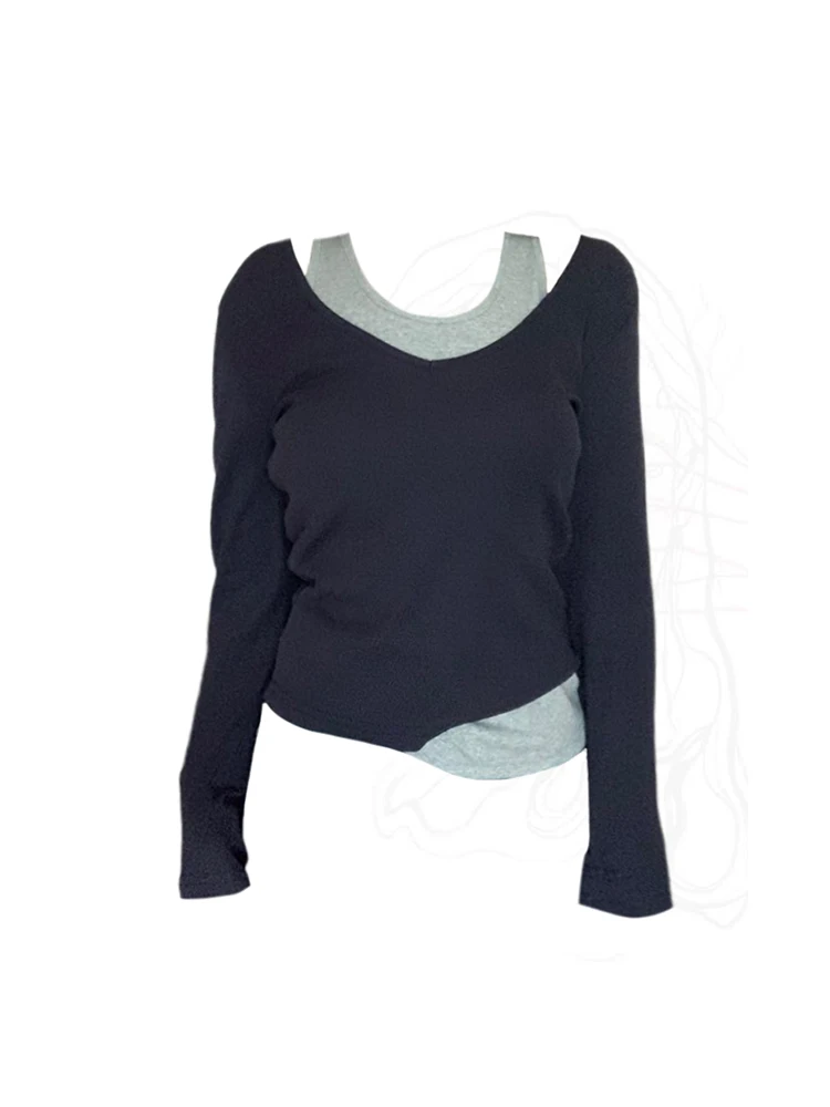 Американский топ в стиле ретро женские новые повседневные футболки с круглым