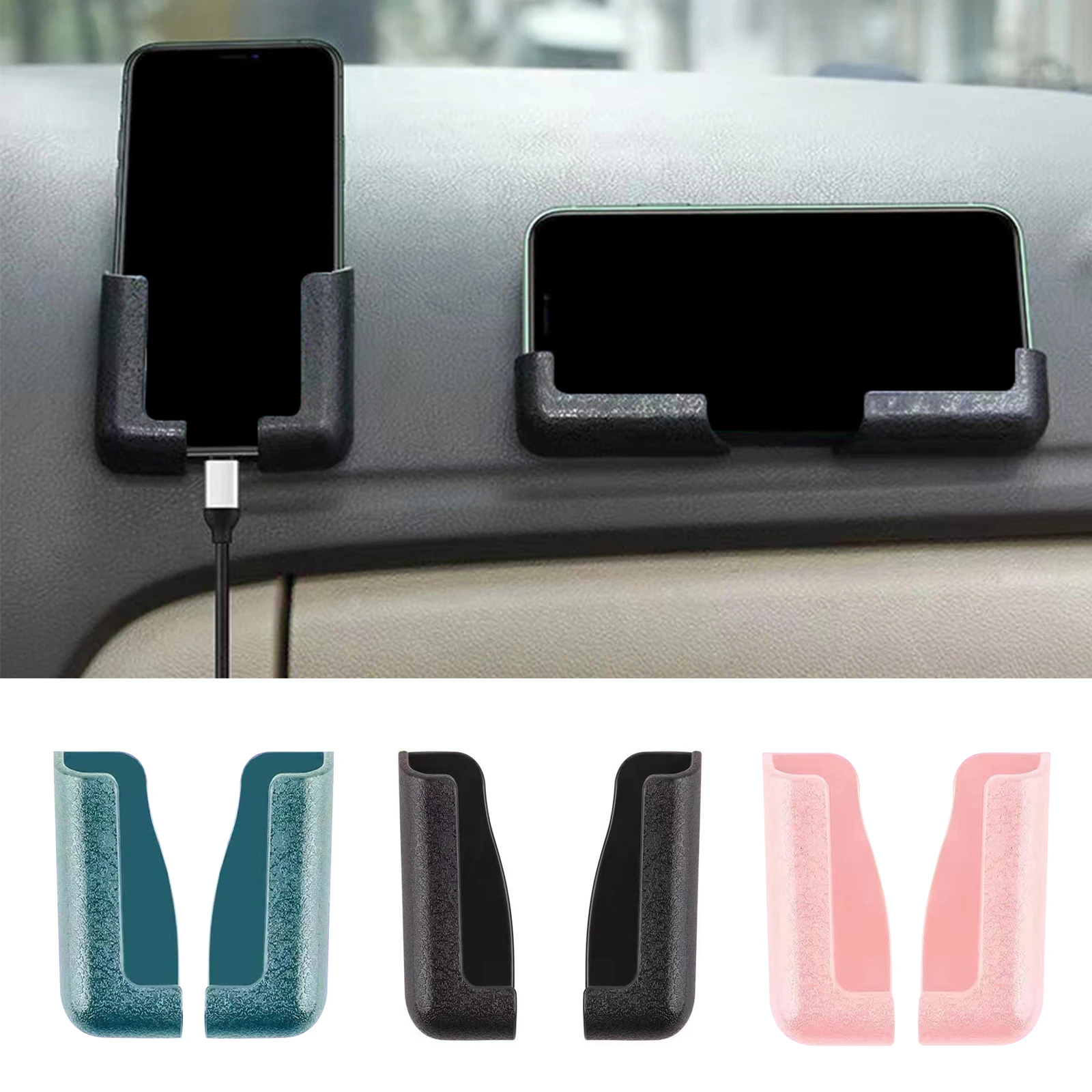 Car Phone Mount Holder Universal Self-Adhesive Dashboard Phone Mount Holder GPS Stand Rack Car Interior Accessories Wall Hook