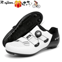 men cycling shoes mtb bike sneakers white cleat non slip road biking shoes summer breathable women spd flat racing footwear 2022