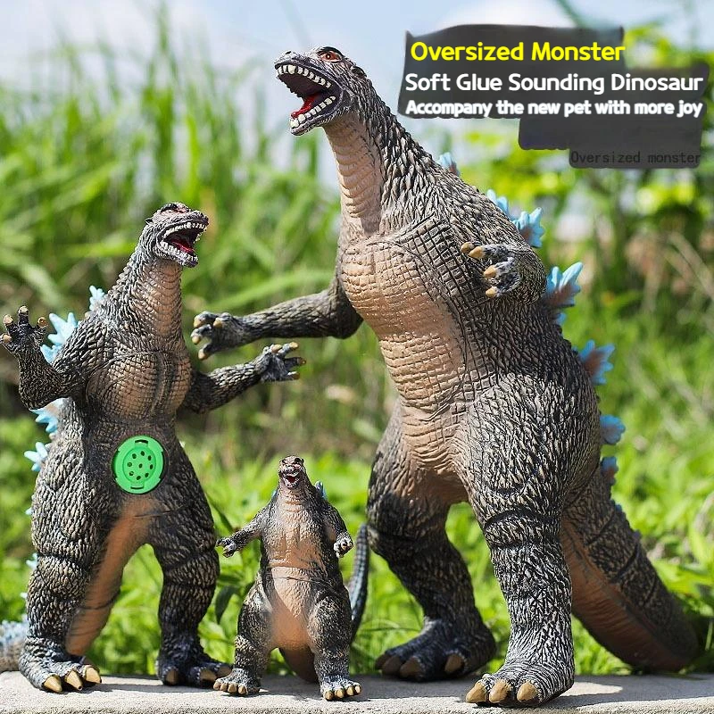 

New Creative Large Soft Rubber Filled Cotton Monster Model Ornaments Dinosaur Boy Gift Simulation Dinosaur Can Be Vocal Toys
