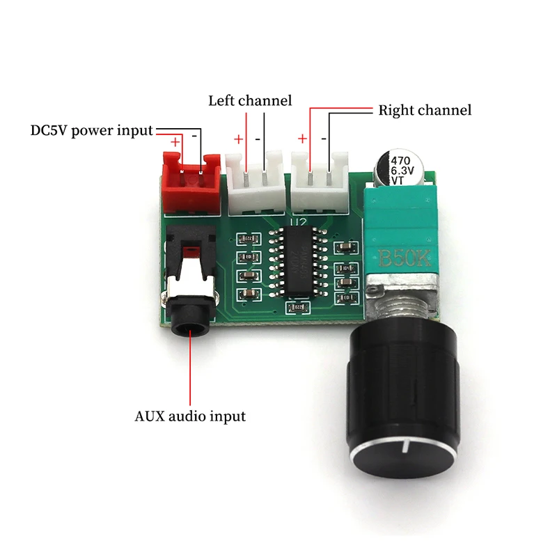 2X3W PAM8403 2.0Ch AUX Мини-цифровой двухканальный аудиоусилитель 3 Вт + 3 Вт DIY Динамик USB 5 В Маленький стереоусилитель (art.: 3920cdcb4905d) - 3920cdcb4905d