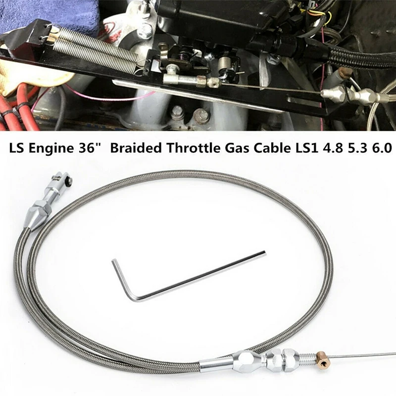 36-дюймовый плетеный трос дроссельной заслонки совместимый с 97-07 Chevrolet/Chevy LS1