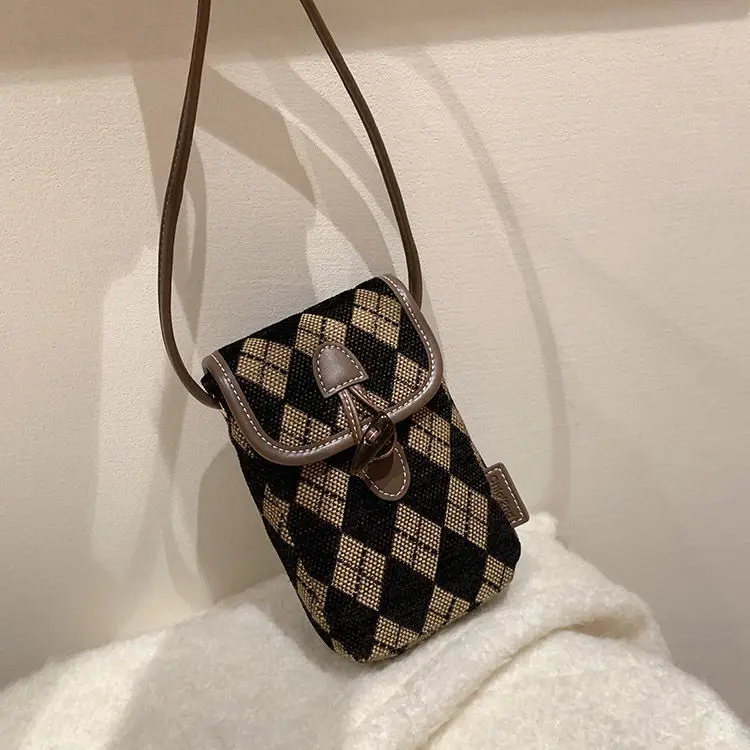 

Fashion Plaid One Shoulder Messenger Phone Bag Wallet Ladies Bag