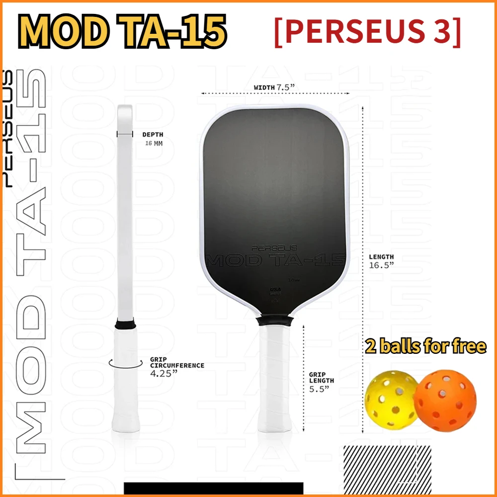 Ракетка Perseus 16 мм Pickle MOD TA-15 Pro Player Edition GEN3 Propulsion EVA Foam Filling Core Pickleball Paddle