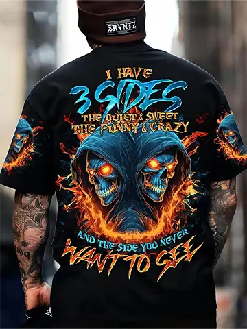 Мужская футболка из полиэстера с принтом скелета