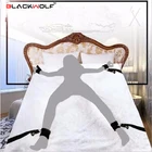 BLACKWOLF БДСМ плюшевые Связывание набор под кровать удерживающий ремень интимные игрушки для женщин пары эротические наручники и лодыжки манжеты взрослые игры