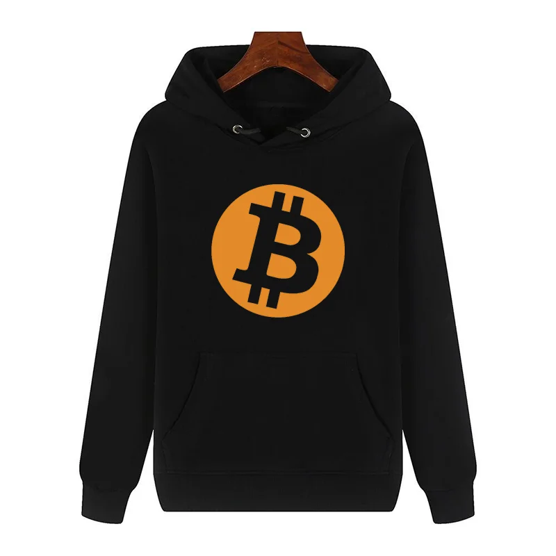 Bitcoin BTC Cryptocurrency Crypto Blockchain graphic Hooded sweatshirts winter fleece hoodie thick sweater hoodie Men's clothing