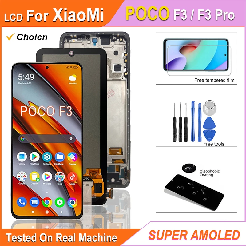 ЖК-дисплей Super AMOLED для Xiaomi Poco F3 и Pro 6 67-дюймовый емкостный сенсорный экран