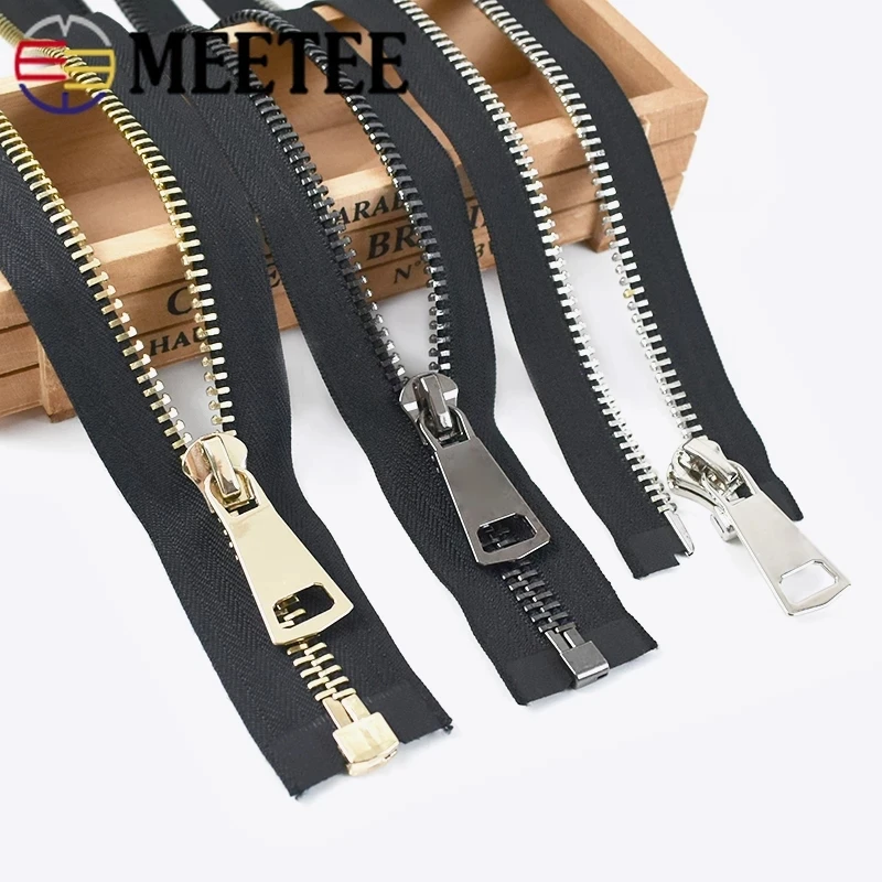 

Металлические большие молнии Meetee 10 #70/80/90 см, 1 шт., молния с открытым концом для куртки, кожаного пальто, Сверхширокая молния, материал для швейных принадлежностей