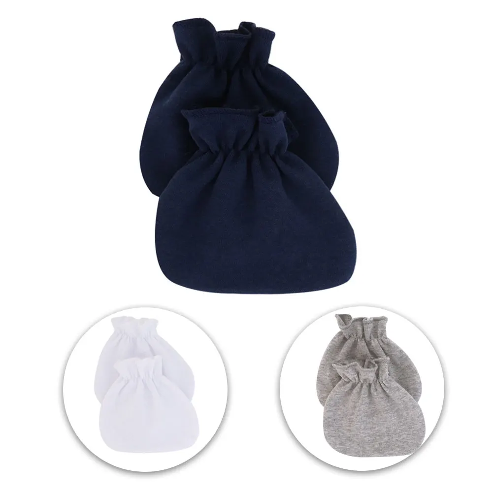 

3pairs Baby Gloves Portable Protection Face Elastic Cuff Anti Scratching Infant One Size Fashion Newborn Mittens Solid Soft Gift