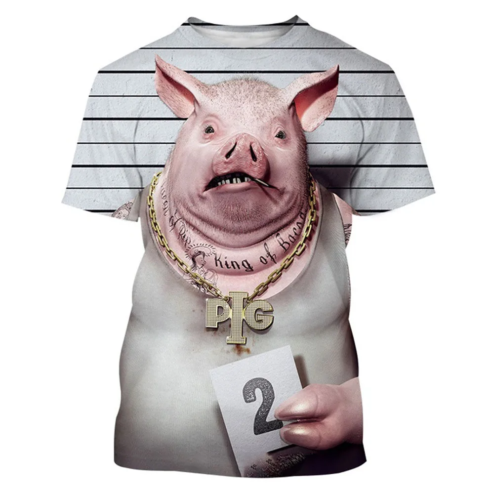 

Summer Men Funny Funny 3D Printed T-shirt Street Fashion Alternative Round Neck Loose Short Sleeve Casual Oversized Hip Hop Top