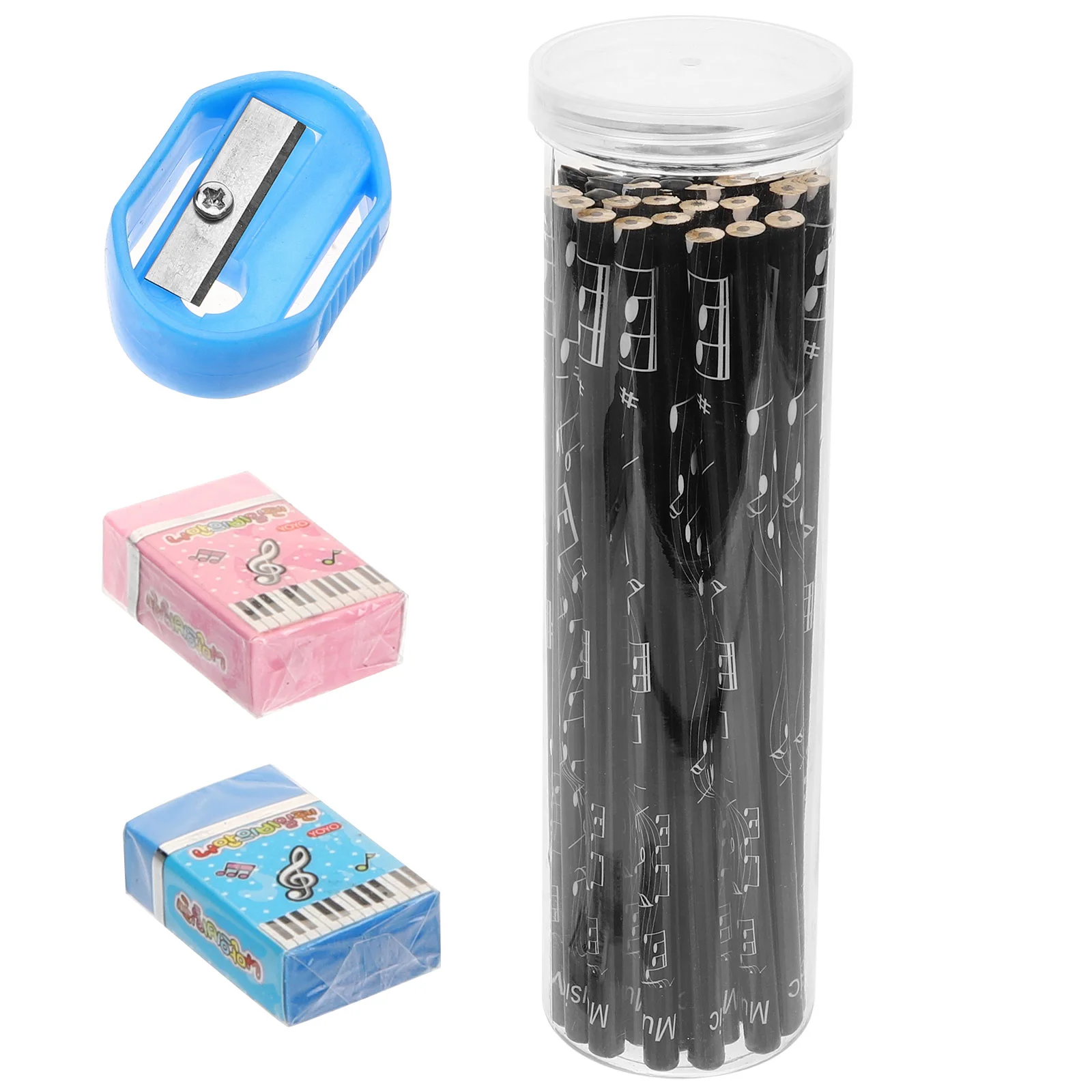 

36 Pcs Kids Stationary Musical Note Funny Pencils Birthday Students Christmas Bulk Sharpener School Eraser Lovely Child Colored