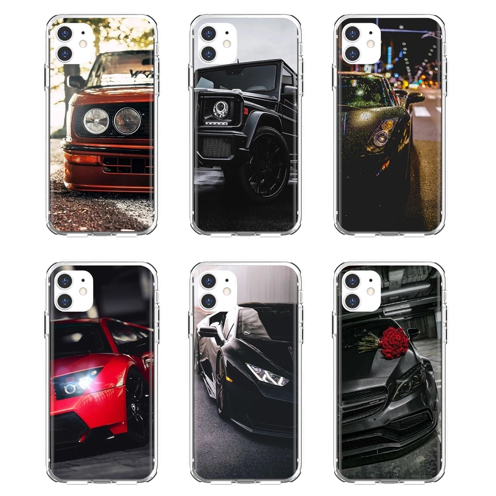 

For iPod Touch iPhone 10 11 12 Pro 4S 5S SE 5C 6 6S 7 8 X XR XS Plus Max 2020 Sports-Cars-Male-Men Transparent TPU Shell Covers