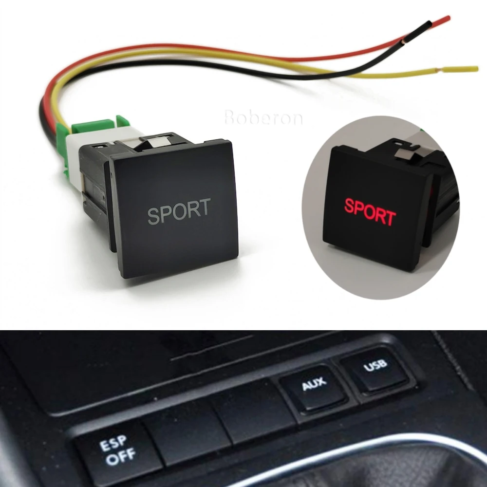 

For VW Golf 6 MK6 Jetta 5 Caddy Touran EOS Scirocco Auto Red LED Light Sport Switch on Off Control Push Button with Wire