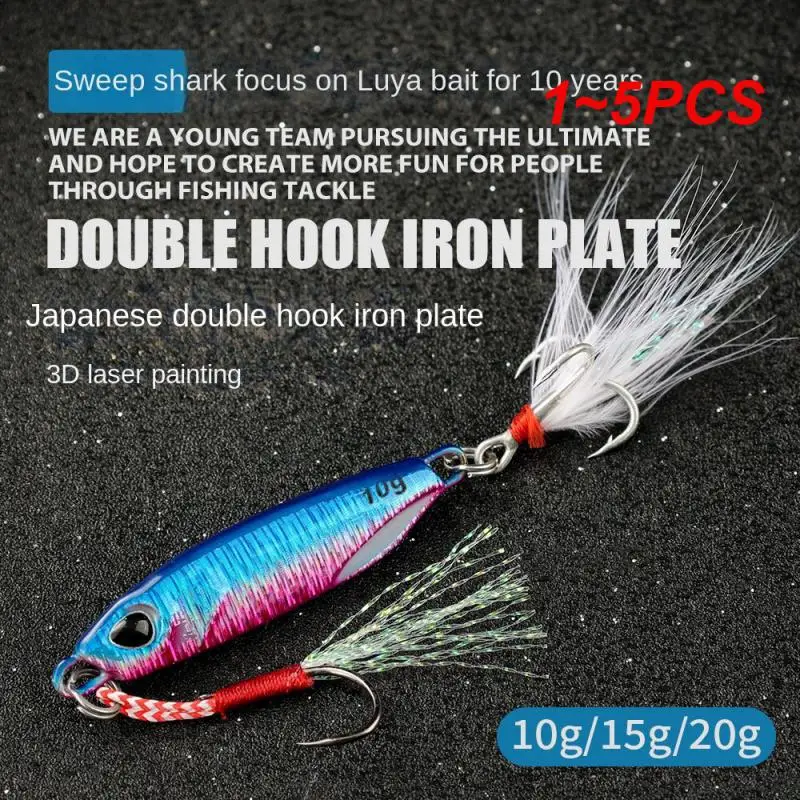 

1~5PCS Long Metal Jig Fishing Lure Slow Cast Jigging Spoon 40G 60G 80G 100G Artificial Shore Metal Bait Sea Tackle