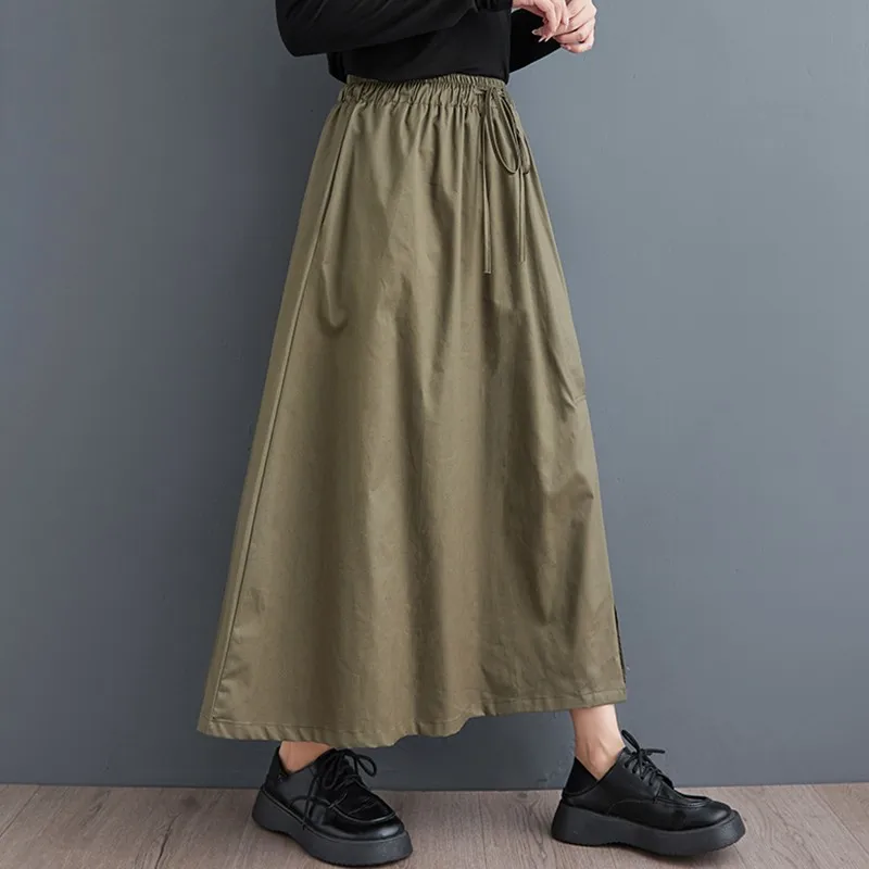 Женская трапециевидная юбка с высокой талией