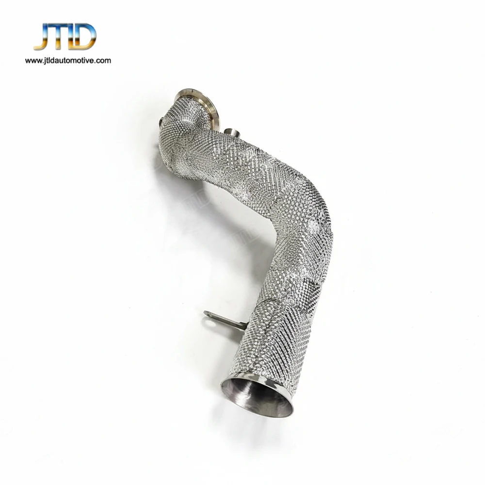 Фото Высокопроизводительный даунпайп для Mercedes-Benz W205 W213 C180 C200 C300 M274 2.0T с термозащитной обмоткой №1