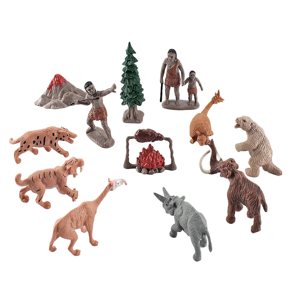 

12 шт. примитивные фигурки людей, доисторическая жизнь, украшение для сцены, песочный стол, реквизит