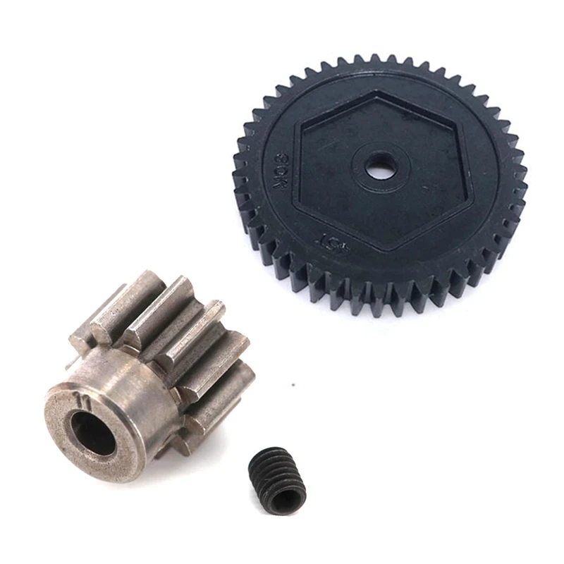 

2 Set RC Car Part: 1 Pcs Metal Super Gear 45T 0.8M(32P) 8053 & 1 Set Metal Motor Gear Pinion Gear 32P 11T 3.175Mm 6747