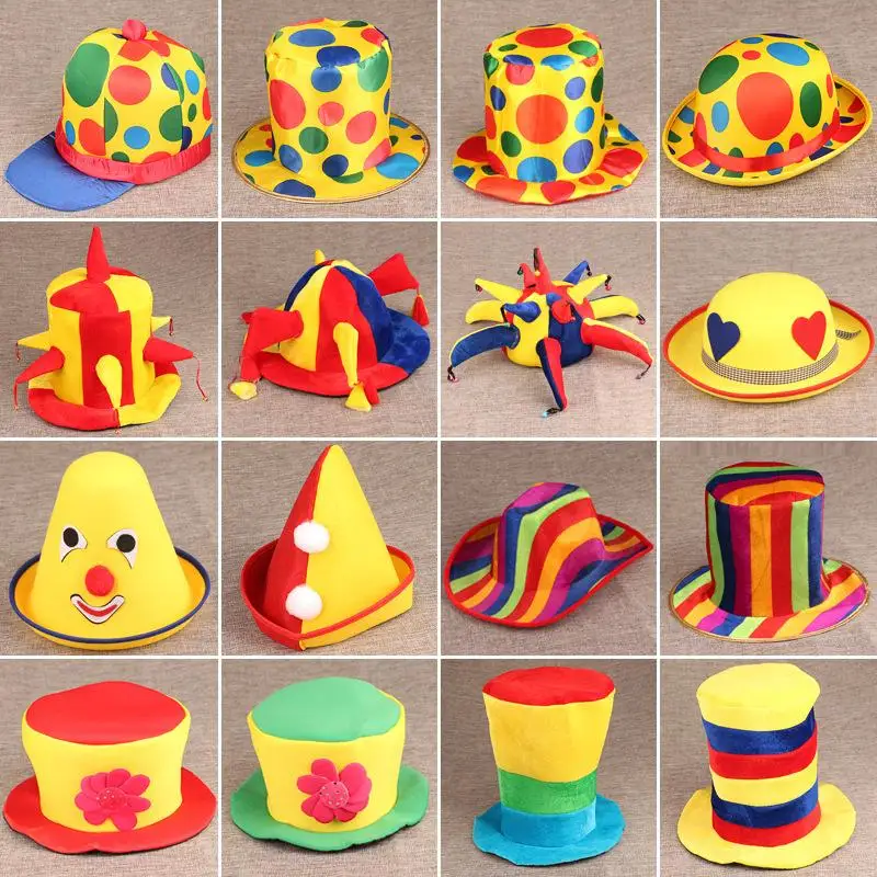 Ireland Canival Party Funny Clown Magician Hat Cap Costume Kids Adult Wig Hair Headdress Accessories Masquerade Dress UP