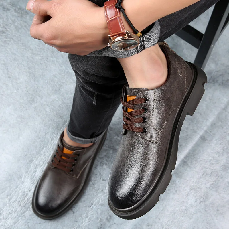6cm Internal Increased Men Quality Casual Business Genuine Leather Shoes Invisible High Heel Oxfords Office Formal Elevator Shoe