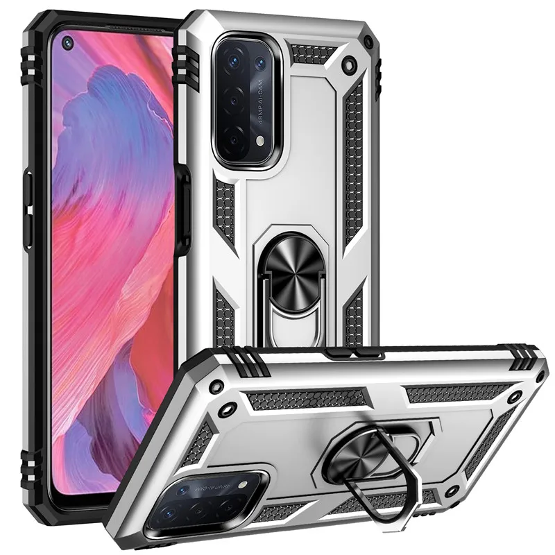 

For OPPO A74 5G Case Shockproof Armor Kickstand Phone Case For OPPO A54 4G A55 A93 A94 A95 A16 Magnetic Ring Holder Cover