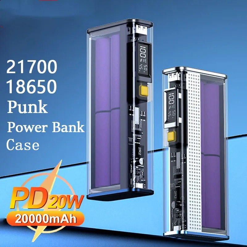 

Mobile power DIY Power Bank 20000mAh Type C Fast Charge PD22.5W Two-way 18650/21700 Powerbank Portable Charger for iPhone Xiaomi