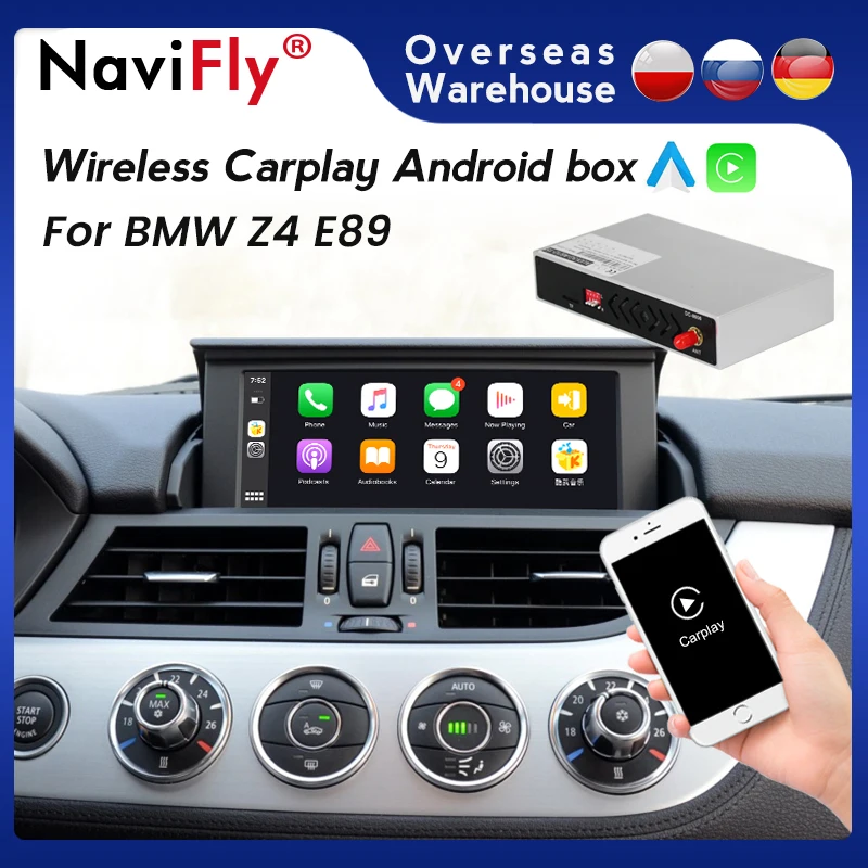 

Navifly Автомобильный мультимедийный беспроводной CarPlay для BMW Z4 E89 2009-2018 с Android Авто Mirror Link AirPlay автофункции