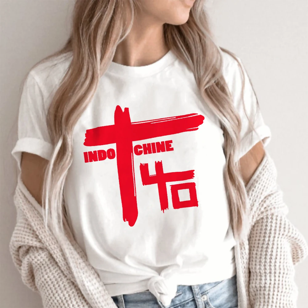 

Indochine T-Shirt Indochine T Shirt Women Tshirt Graphic Casual Short-Sleeve O Neck Black Funny Ladies Tee Shirt