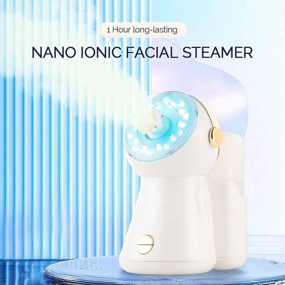 

7 LED Light Therapy Facial Steamer Electric Vaporizer Deeply Cleaning SPA Nano Mist Sprayer Home Humidifier Treat acne & pimples