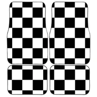 personalised custom white and black racing flag chequered car mats vehicle mats perfect christmas gift for him or her