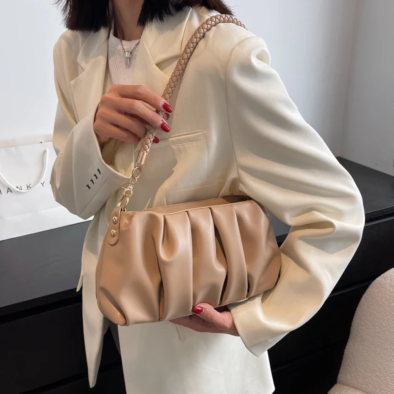 Small Soft PU Leather Underarm Handbags 2023 Spring Fashion Luxury Brand Designer Woman Shopper Handbags Shoulder Crossbody Bag
