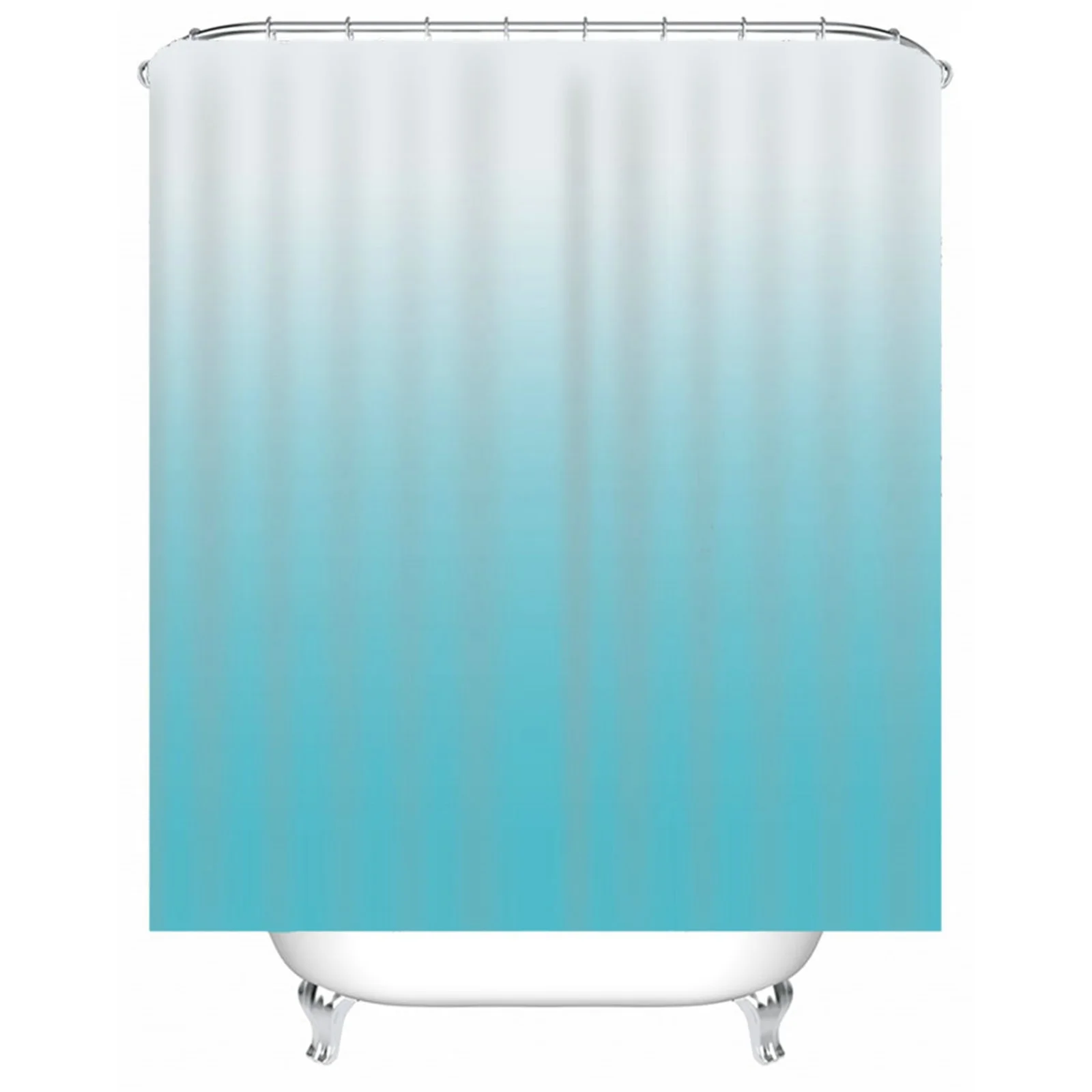 

Shower Curtain Cotton Polyester Monochrome Design Blue Mold & Mildew Resistant Waterproofwith Rustproof Grommets Hooks