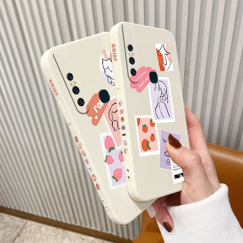

Strawberry Girl Phone Case For VIVO Y20i Y20 Y20S Y12S Y30 Y33S Y12 Y15 Y17 Y19 Y21 Y21S S1 Pro Y91 Y91i Y93 Y95 Silicone Cover