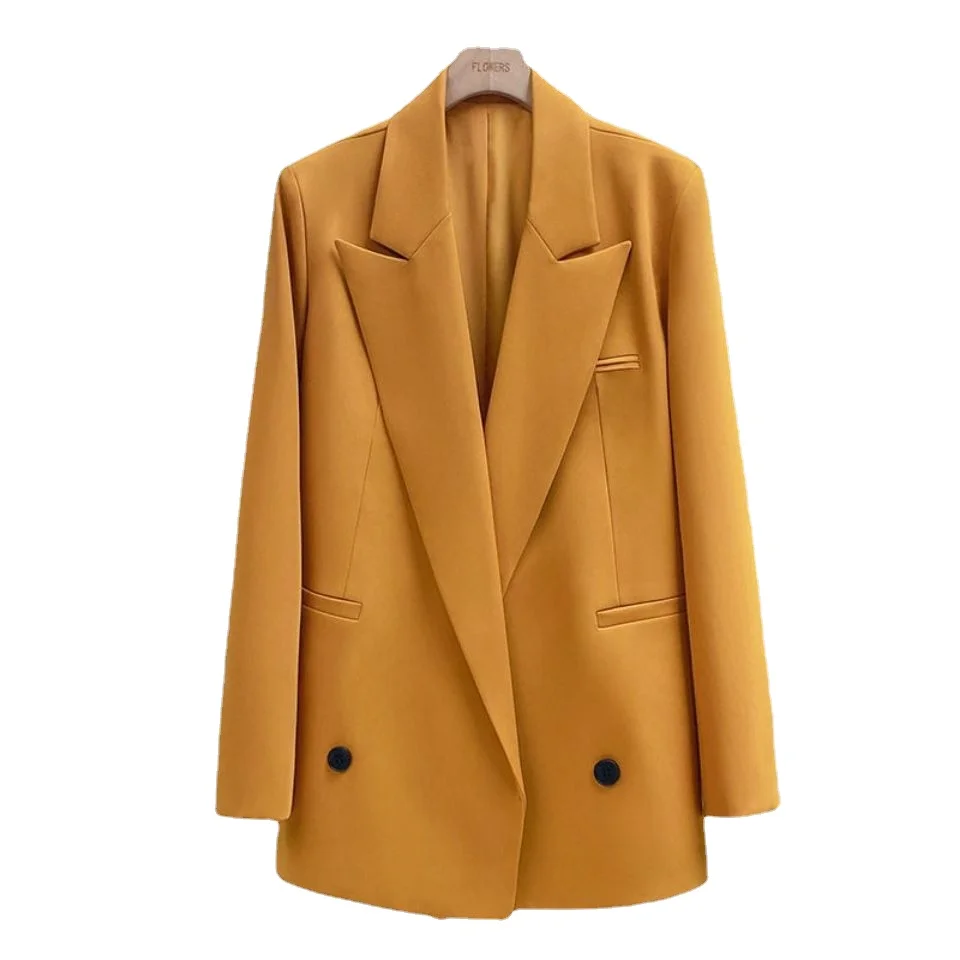 Korean Fashion 2023 New Black Blazer Women Long Sleeve Jacket Office Ladies Suit Autumn Winter Coat Loose Casual Blazer