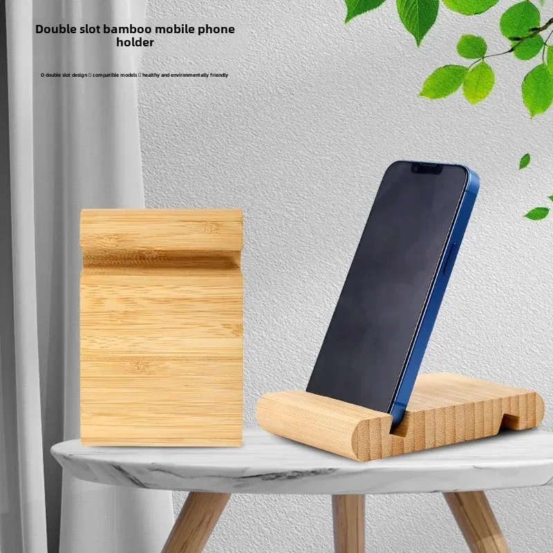 Новый бамбуковый держатель для телефона креативный ленивый настольный