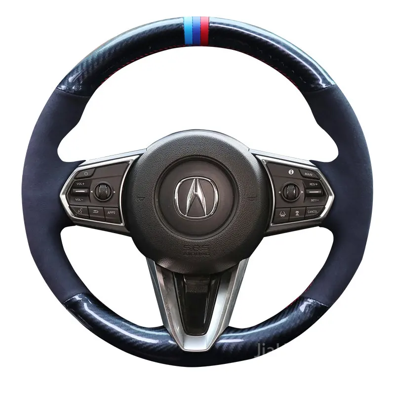 

Сделай Сам пользовательская ручная работа Нескользящая прочная верхняя кожа фотооболочка для Acura RDX CDX MDX чехол рулевого колеса автомобиля ZDX TL
