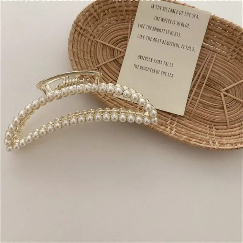 

Hair Claw Clip Crab Clamp Hair Accessories Hairgrip Large Metal Women Big Pearl