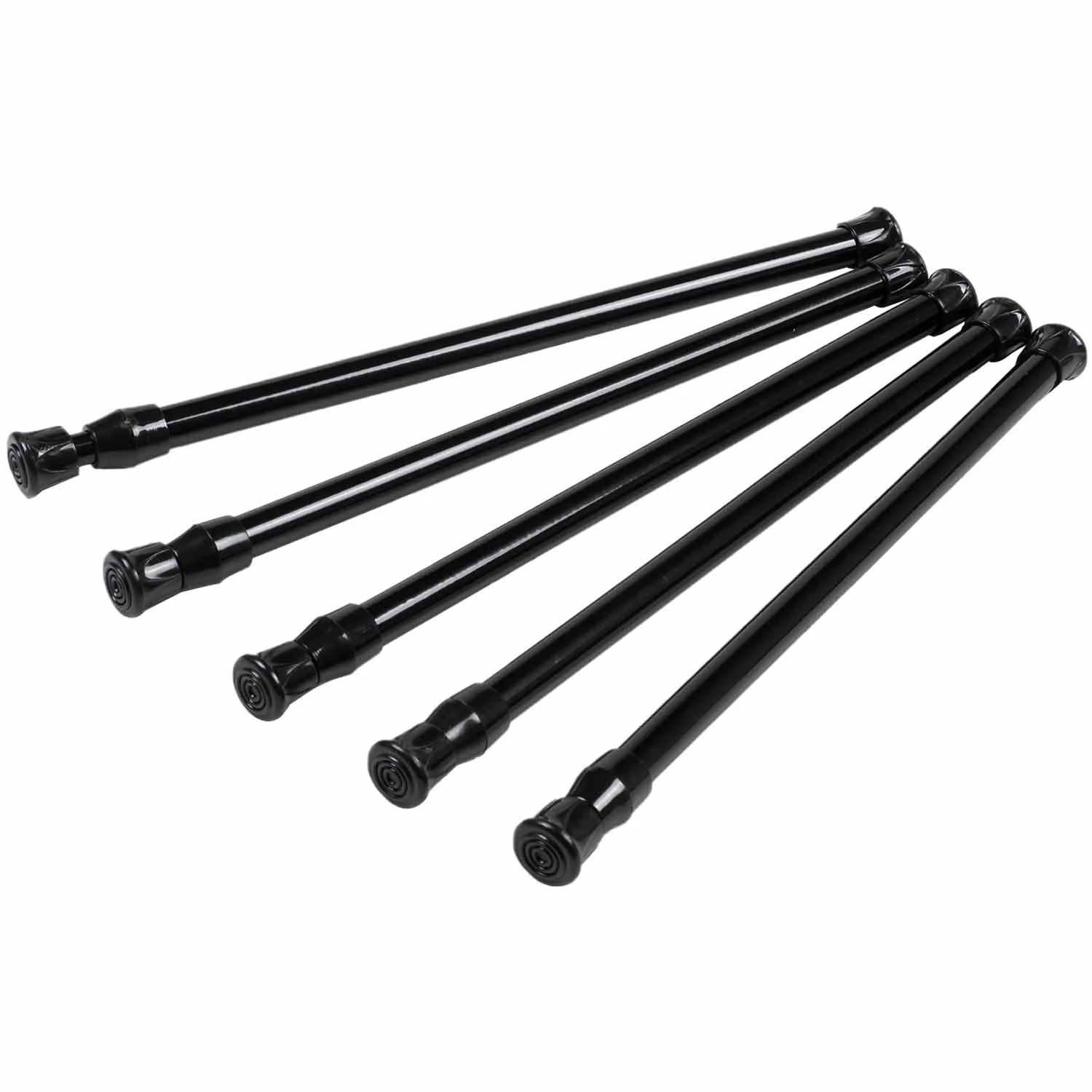 

5 Pack Cupboard Bars Tensions Rod Spring Curtain Rod for DIY Projects, Extendable Width, 11.81 to 20 Inches (Black)