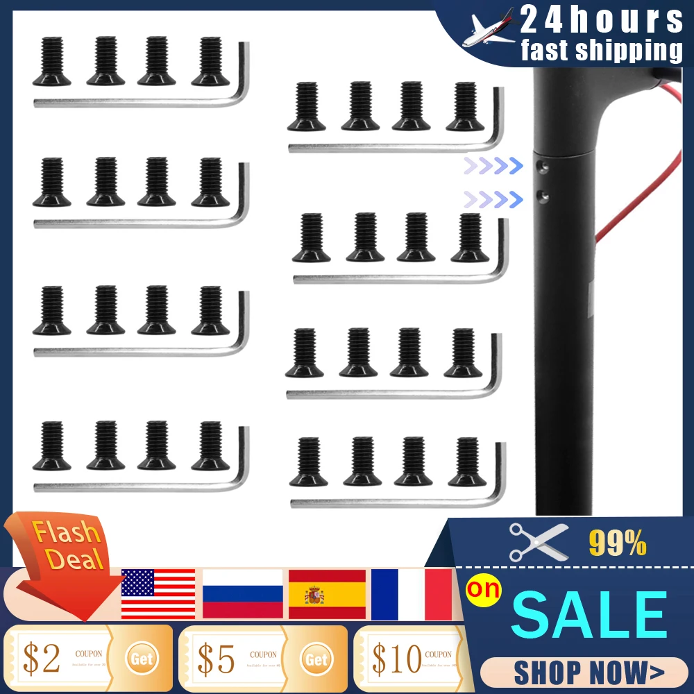 

8sets Front Tube Screws for Xiaomi Mijia M365 Electric Scooter M365 Pro Pro2 Handle Bar Front Fork Tube Screws Hex Holder Parts