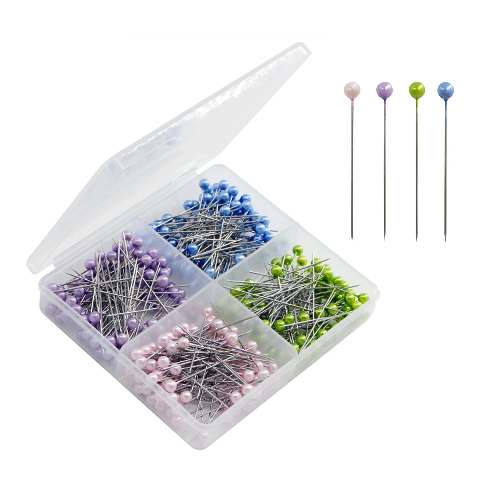 

320pcs 1.5inch With Colored Ball Head Practical Marking Sewing Pin DIY Crafts Straight Quilting Pins Durable With Plastic Box