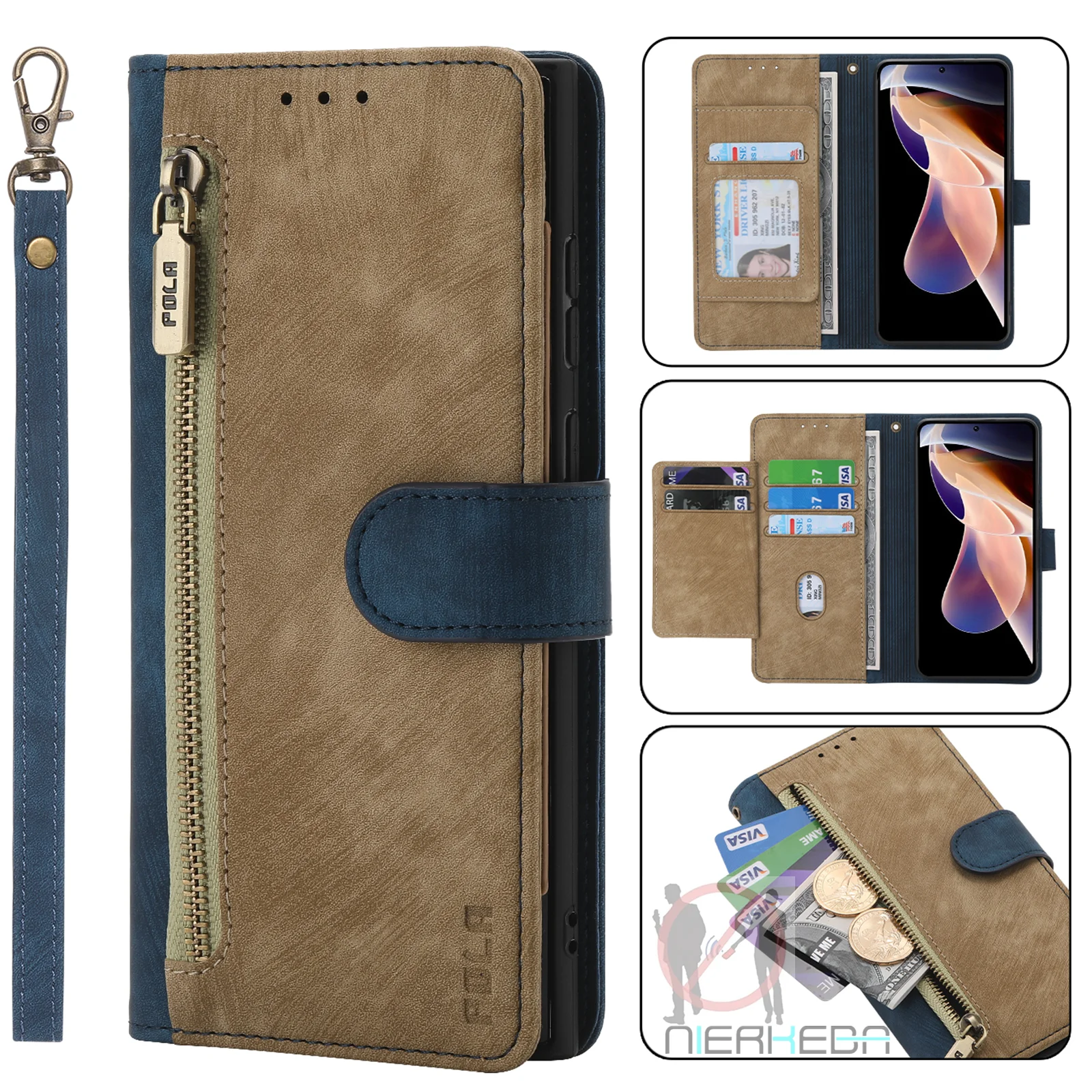 

Anti-Theft Brush Leather Case For Redmi Note 11S 10S 9S 11 10 9 8 8T 7 Pro Max 10A 10C 9A 9C 9T 8A 7A Business Flip Wallet Cover