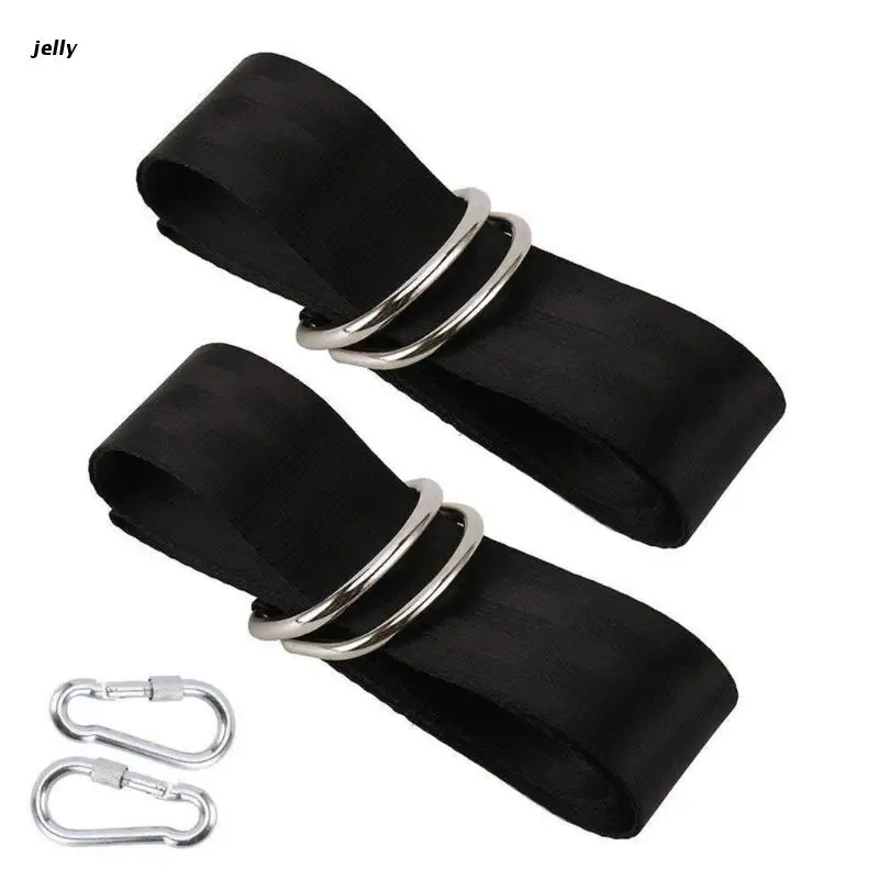 

448C Safety Lock Carabiner Hooks, Polyester Straps Perfect for Tree Swing, Hammocks