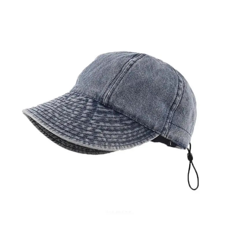 

Youth Girls Women Sun Protection Outdoor Visor Hats Summer Wide Brim Adjustable Golf Tennis Denim Washed Caps Free Shipping