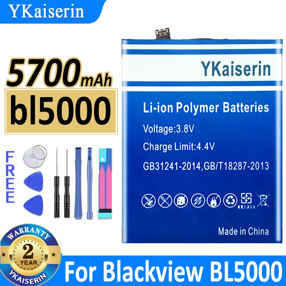 

YKaiserin Bl5000 (LI566376HTT-B) 5700mAh Battery For Blackview BL5000 BL 5000 6.36 Inch High Capacity Batterij