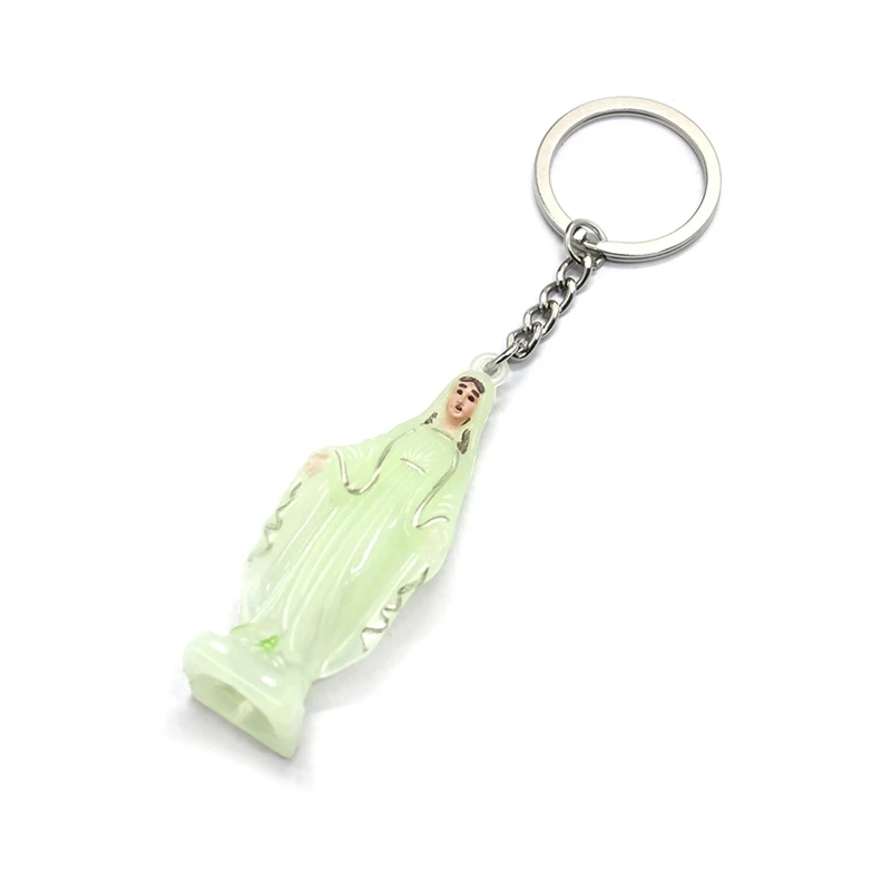 Catholic Keychain Holy Mother Glow in the Dark Key Ring Pendant Charm for Women Handbag Backpack Car Key Decoration 667A images - 6